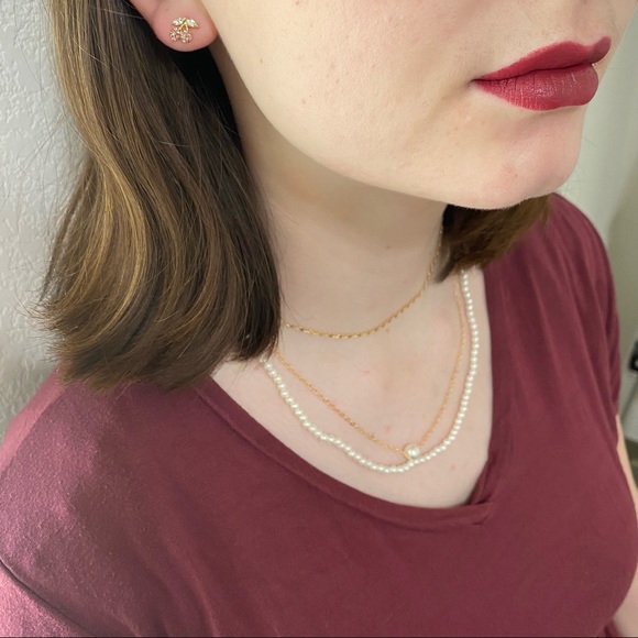 💙💕Last one Cherry Rhinestone Stud Earrings - Picture 7 of 10